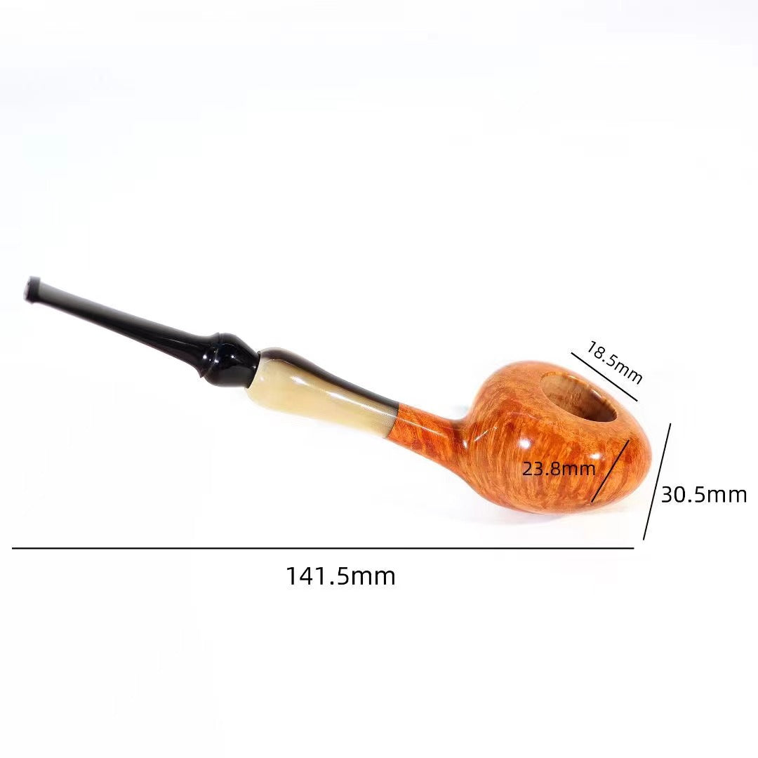 Long Stem Small Tomato-Shaped Briar Wood Tobacco Smoking Pipe – Handcrafted Wooden Pipe for Men, Pack of 12 for Collectors & Retail