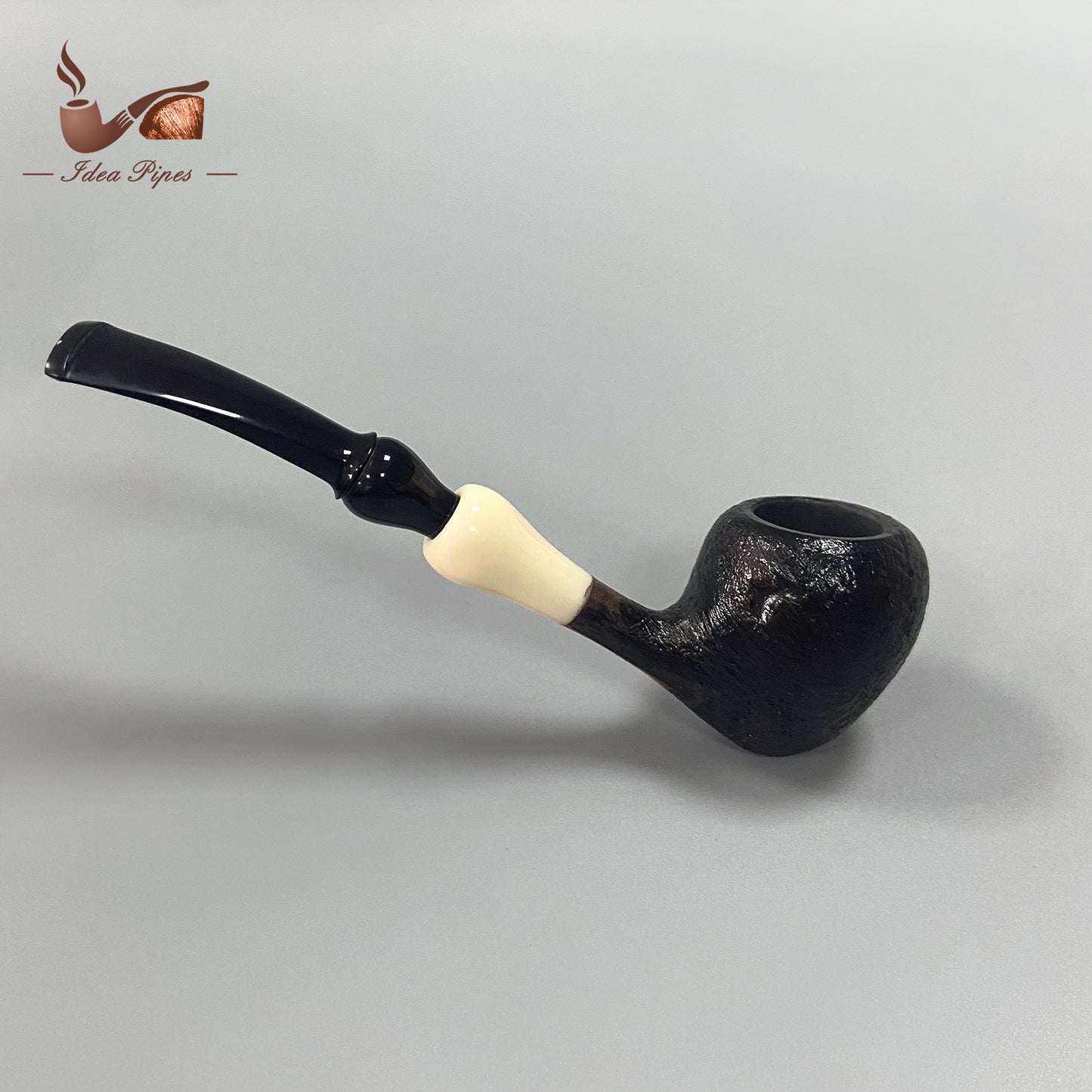 Small Briar Acorn Pipe with Horn Stem, Sold in Packs of 12