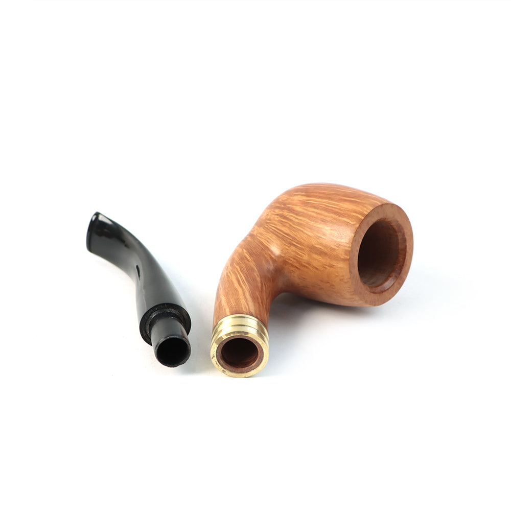 Extra Grade Bent Billard Briar Wood Tobacco Pipes 9mm Filter