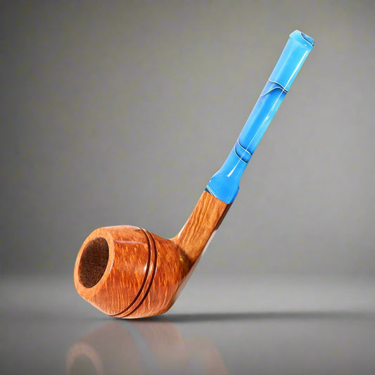 Idea pipes Briar Wood Small Straight Shank Bullhead with Acrylic Nipple Pipes
