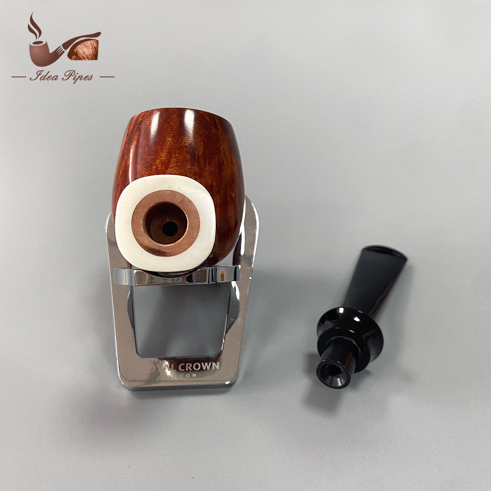 Handcrafted Bone Inlay POT Pipe | German Vulcanized Rubber Mouthpiece | Aged Italian Briarwood | Filterless Tobacco Pipe for Smooth Smoking Experience