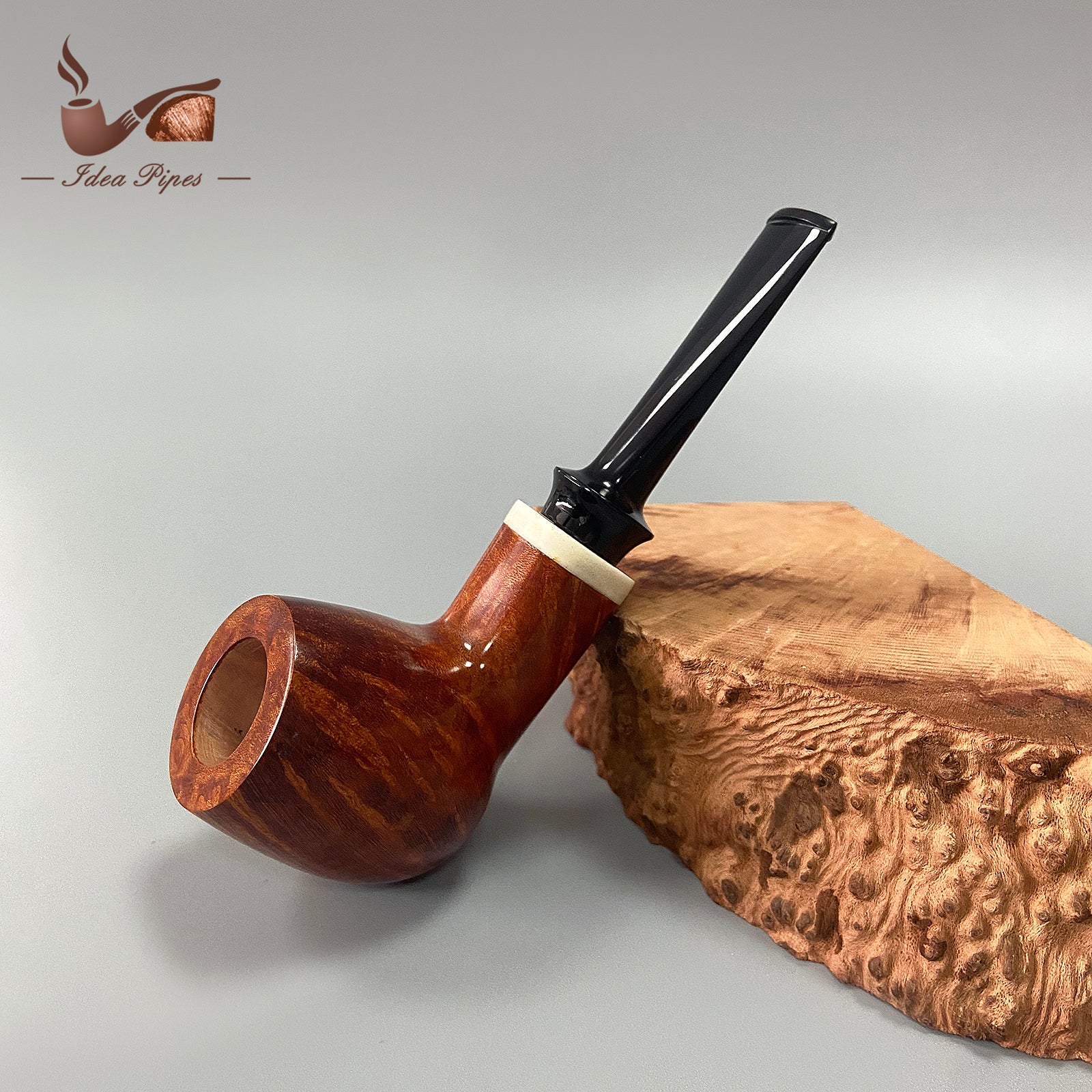 Handcrafted Bone Inlay POT Pipe | German Vulcanized Rubber Mouthpiece | Aged Italian Briarwood | Filterless Tobacco Pipe for Smooth Smoking Experience