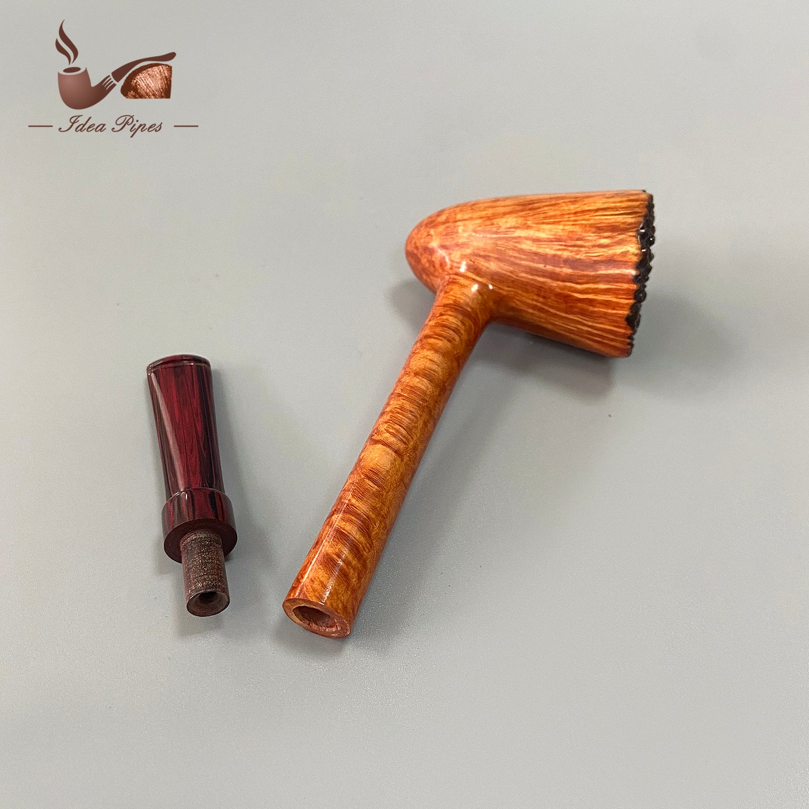 Handcrafted Hammer-Shaped Tobacco Pipe | German Vulcanized Rubber Bite | Aged Italian Briarwood | Filterless Design for Pure Smoking Experience