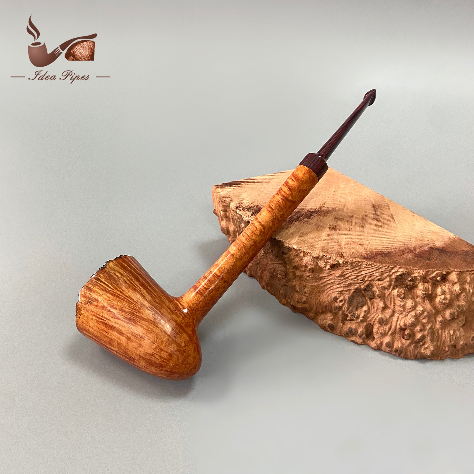 Handcrafted Hammer-Shaped Tobacco Pipe | German Vulcanized Rubber Bite | Aged Italian Briarwood | Filterless Design for Pure Smoking Experience