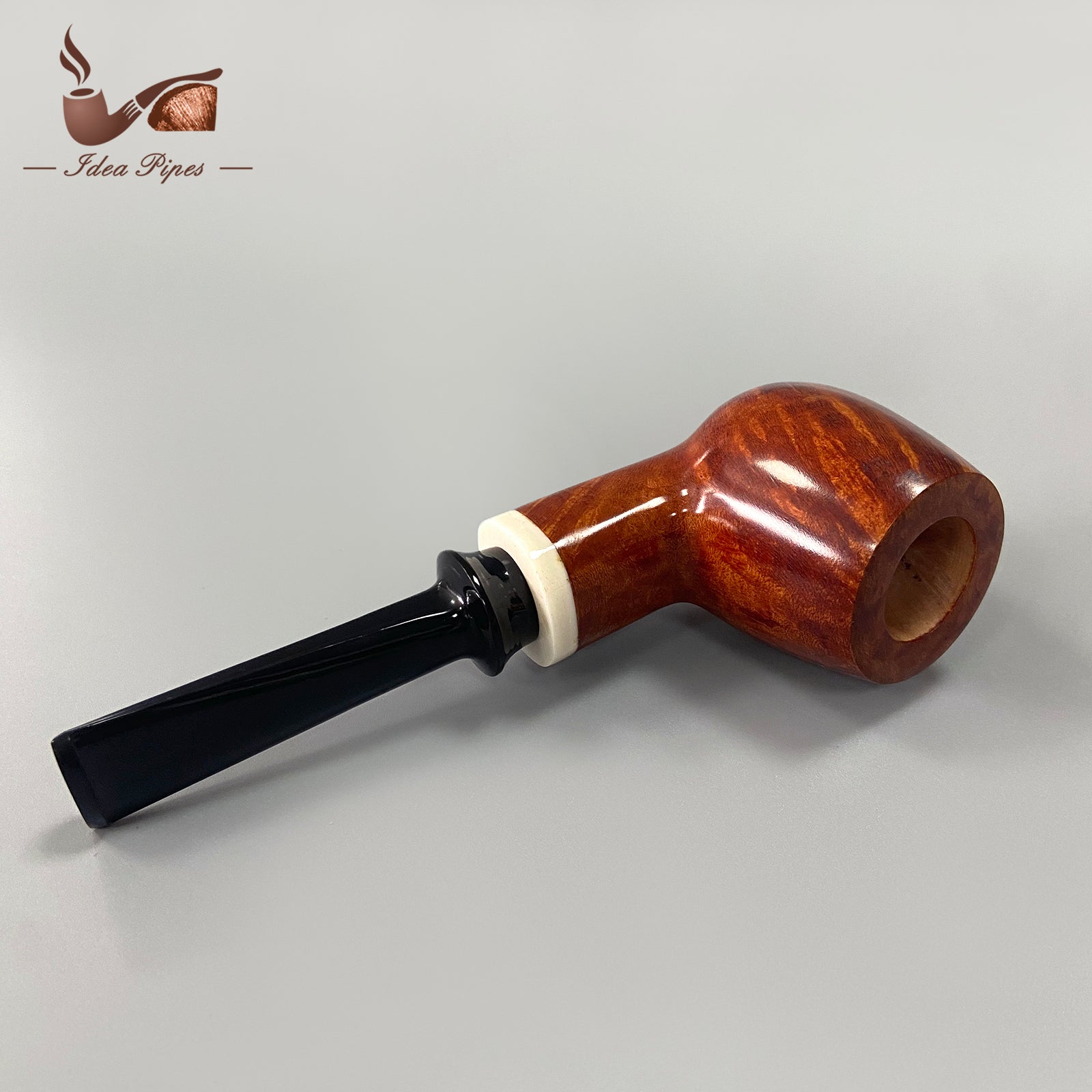 Handcrafted Bone Inlay POT Pipe | German Vulcanized Rubber Mouthpiece | Aged Italian Briarwood | Filterless Tobacco Pipe for Smooth Smoking Experience