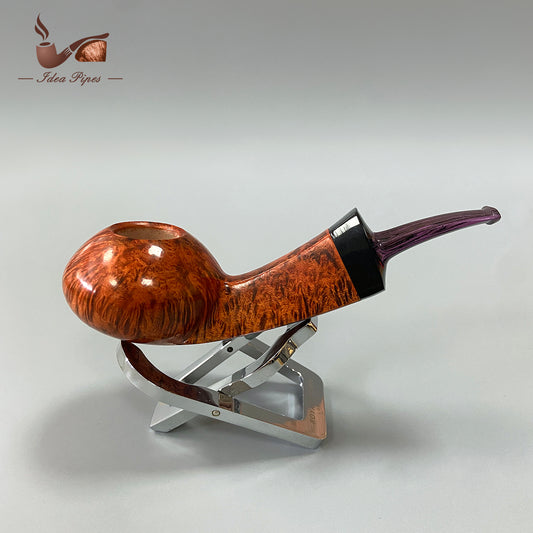 Long Stem Tomato-Shaped Briar Wood Tobacco Smoking Pipe – Handcrafted Wooden Pipe for Men, Pack of 12 for Collectors & Retail