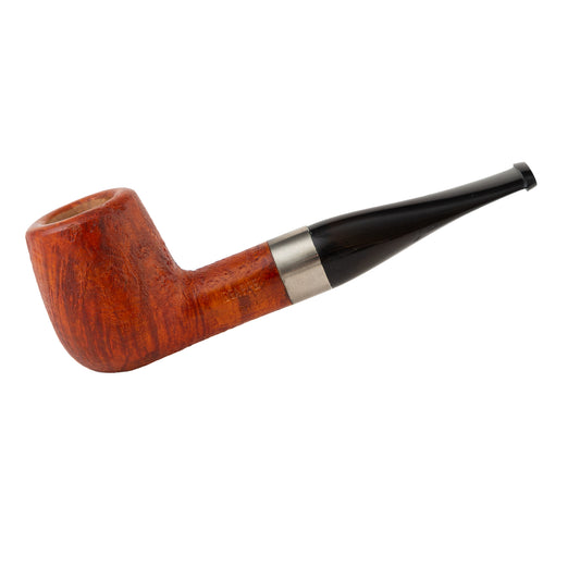 Conical Stem Billiard Briar Wood Tobacco Pipe with Titanium Alloy Decorative Ring – Handcrafted Wooden Smoking Pipe for Men,Pack of 12 for Collectors & Retail