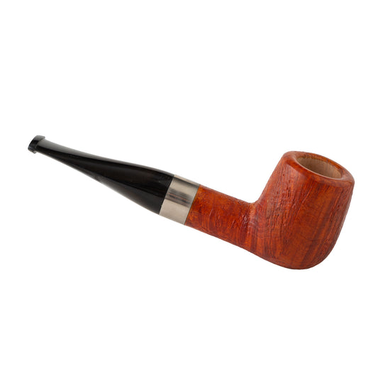 Conical Stem Billiard Briar Wood Tobacco Pipe with Titanium Alloy Decorative Ring – Handcrafted Wooden Smoking Pipe for Men,Pack of 12 for Collectors & Retail