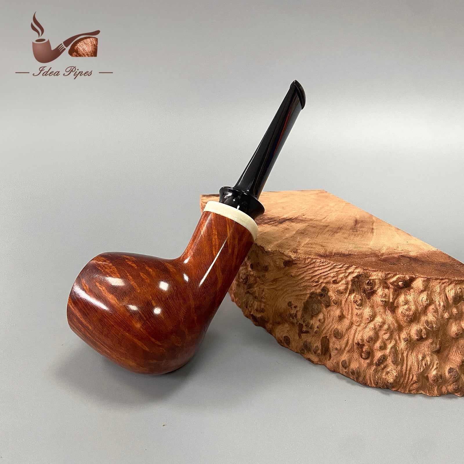 Handcrafted Bone Inlay POT Pipe | German Vulcanized Rubber Mouthpiece | Aged Italian Briarwood | Filterless Tobacco Pipe for Smooth Smoking Experience