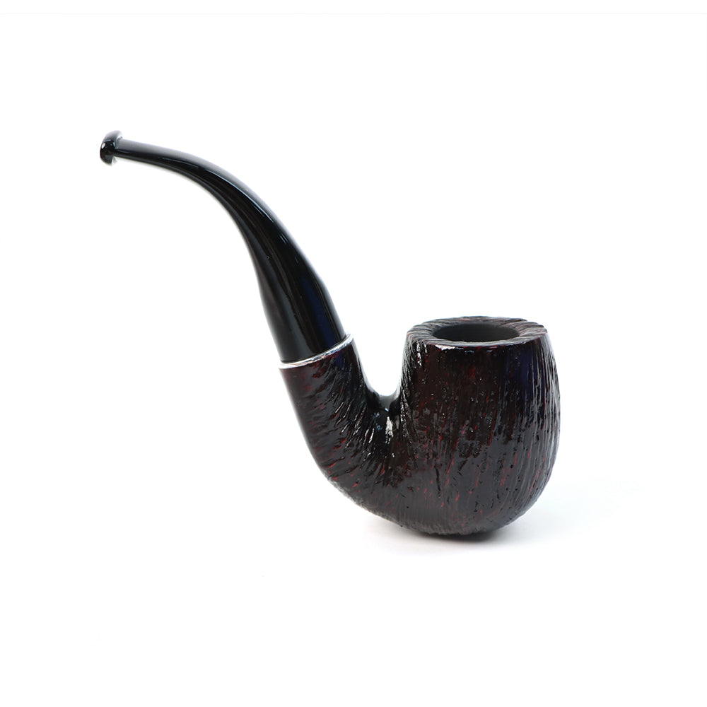 IDEA PIPES Carved-style Briar  Wood tobacco pipe with full bent  9MM filter