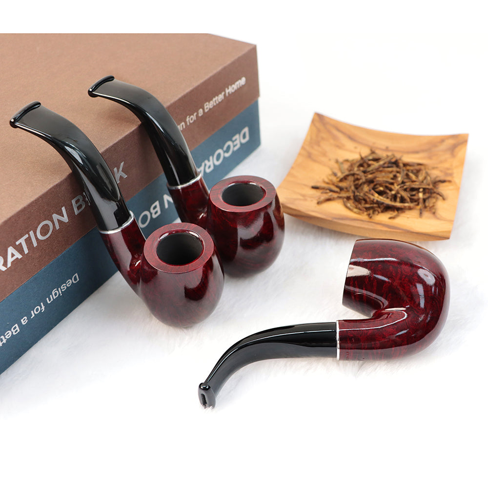 IDEA PIPES Full Bent Smooth Finished Briar Tobacco Pipe 9MM Filter