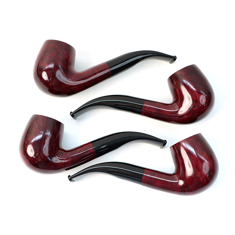 IDEA PIPES Classic Traditional Bent Briar Wood Tobacco Pipe Smooth Finished 9MM Filter