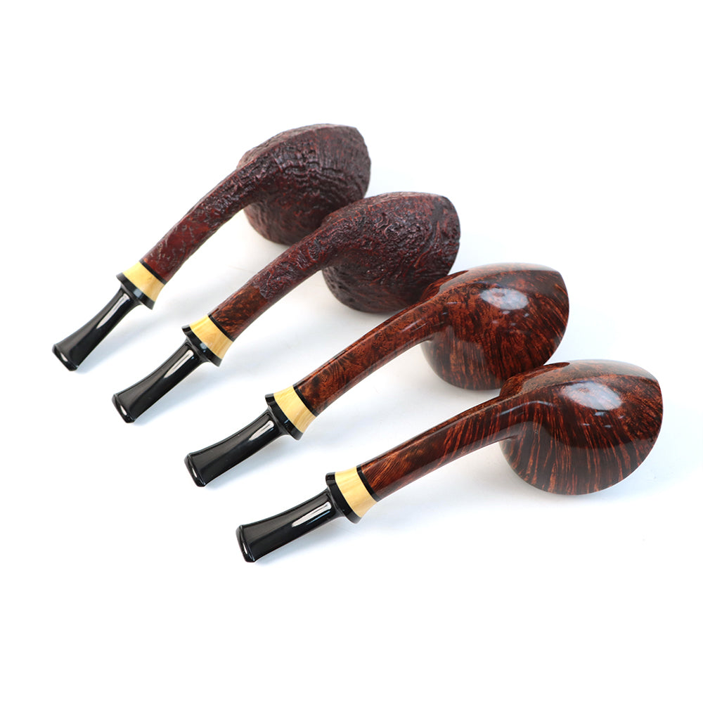 IDEA PIPES Danish Styel Free Handmade  Briar Wood Tobacco Pipes Smooth and  Carved None Filter