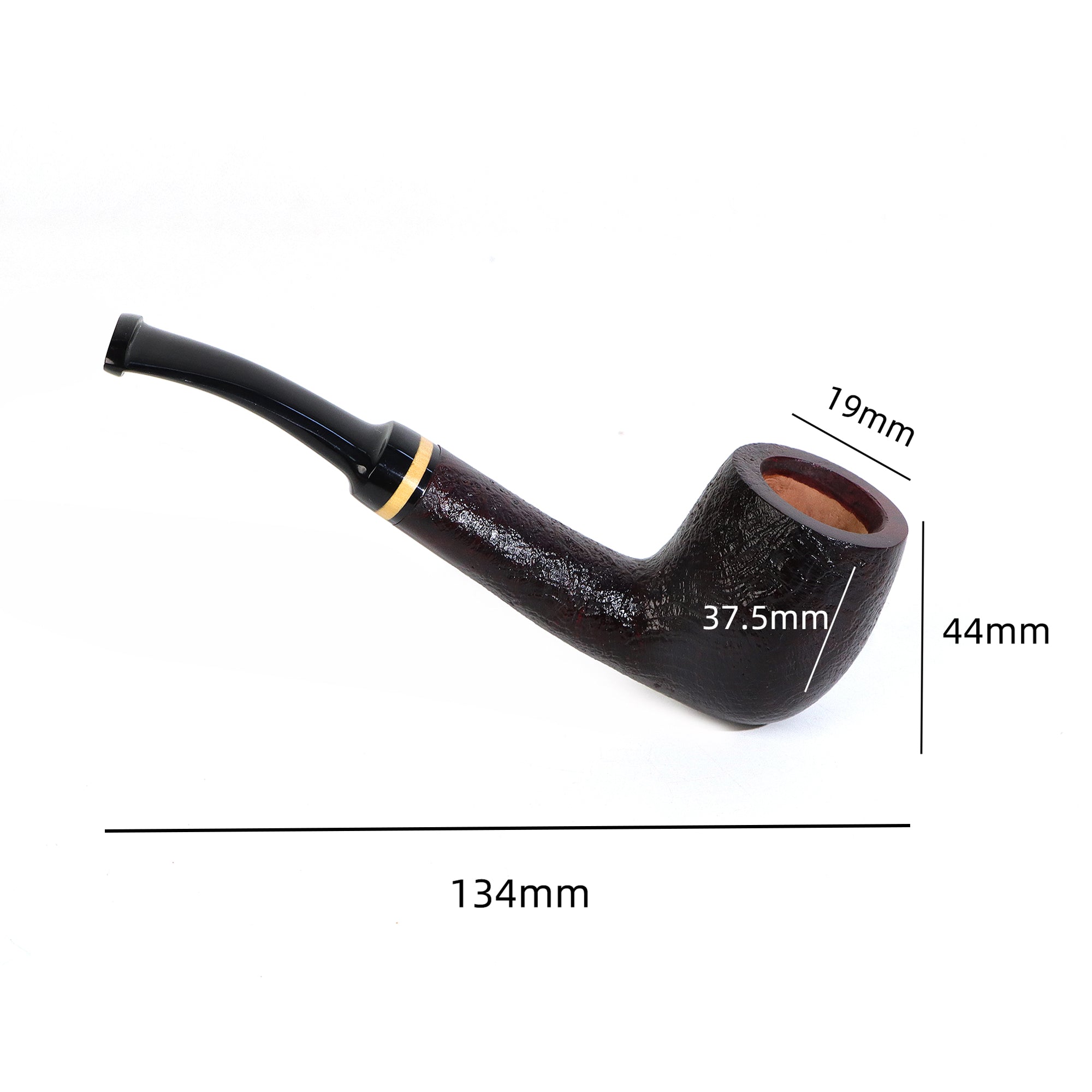 Idea Pipes Bent Briar Tobacco Pipe Smooth and Sandblast Finished With Ebonite Stem