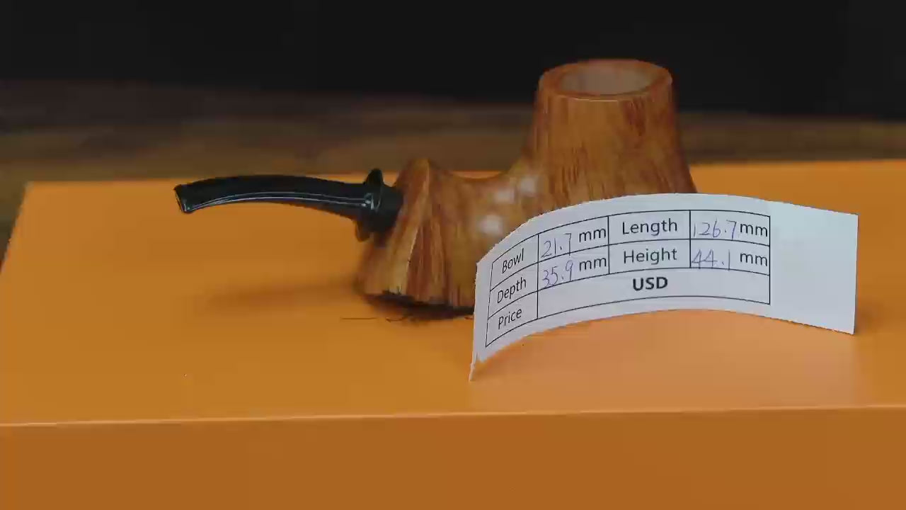 Handcrafted Volcano-Style Tobacco Pipe | German Vulcanized Rubber Mouthpiece | Aged Italian Briar Wood | Filterless Design for Pure Smoking Experience